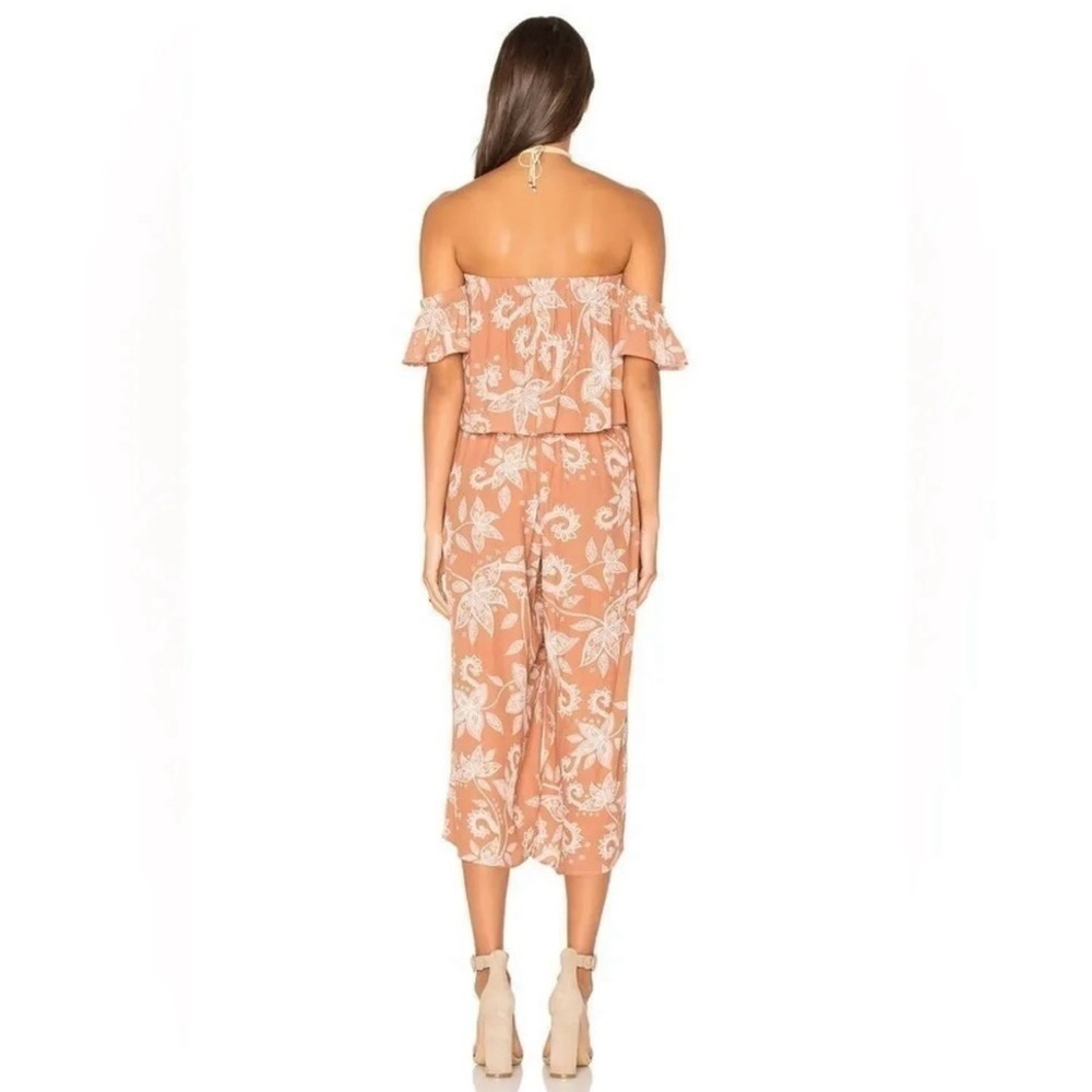 MINKPINK Off Shoulder Floral Peach Jumpsuit Size S - Picture 5 of 16